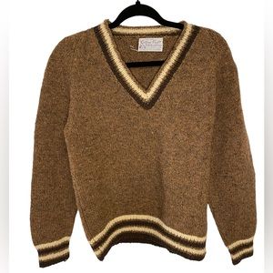 Cottage Craft Tweeds & Yarns 100% Wool Fisherman Sweater Size S